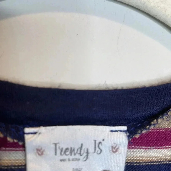 Trendy Striped Short Sleeve Top - Picture 4 of 5